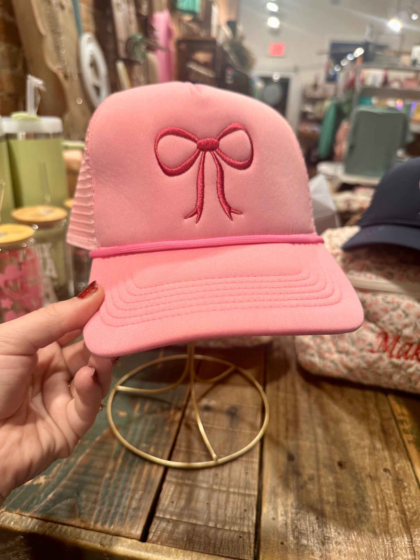 Pink Bow Trucker Hat