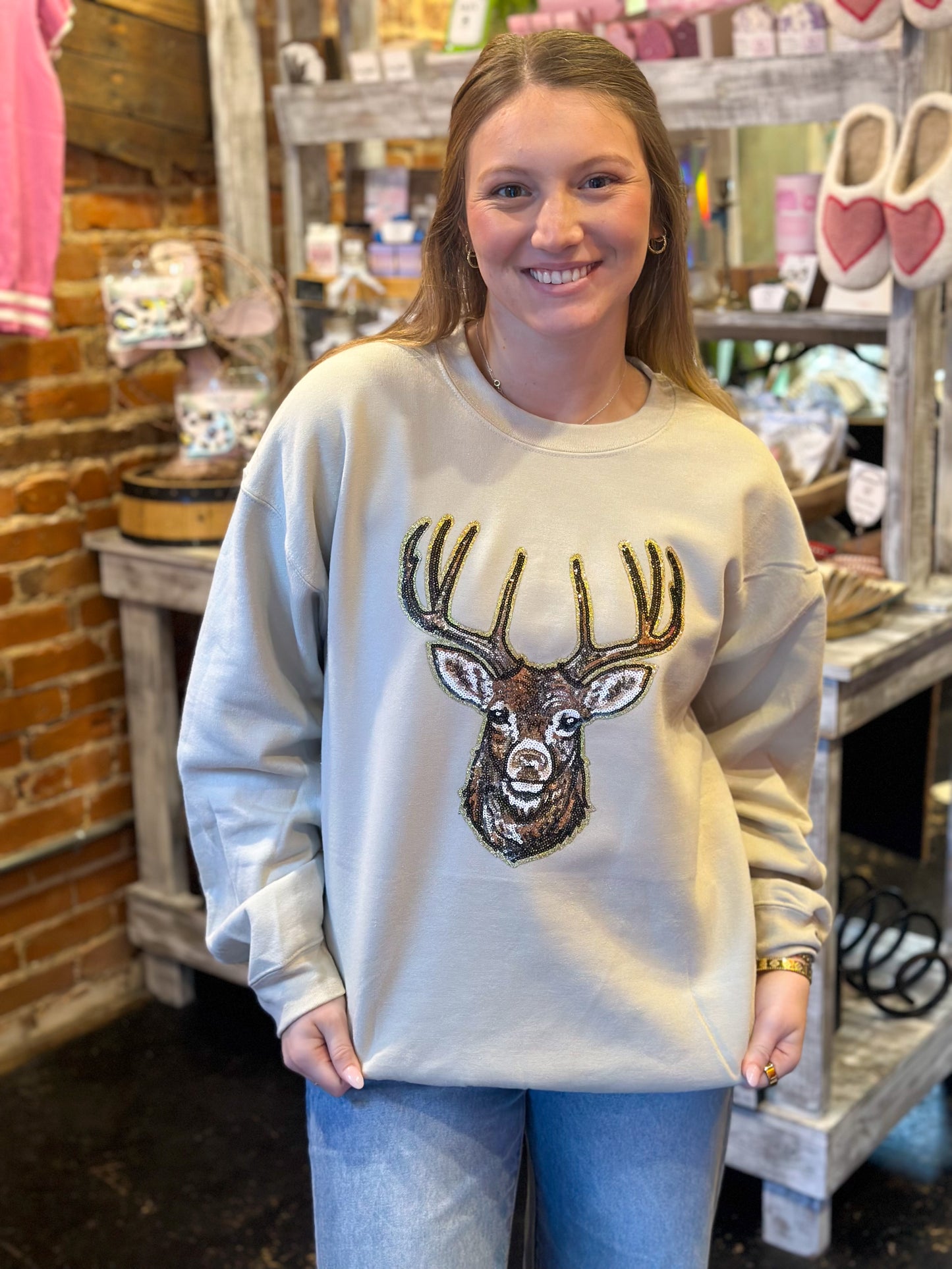 Sequin Deer Sweatshirt