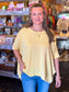 Spring Yellow Oversized Ribbed Top