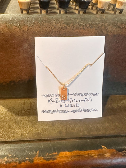 Stamped Initial Necklace