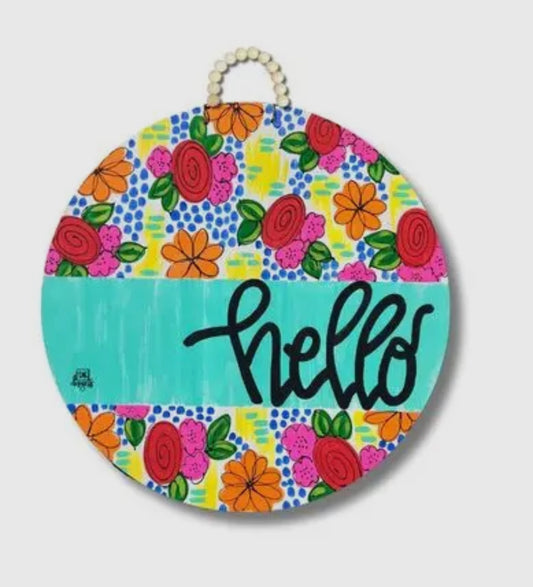 Floral Hello Doorhanger