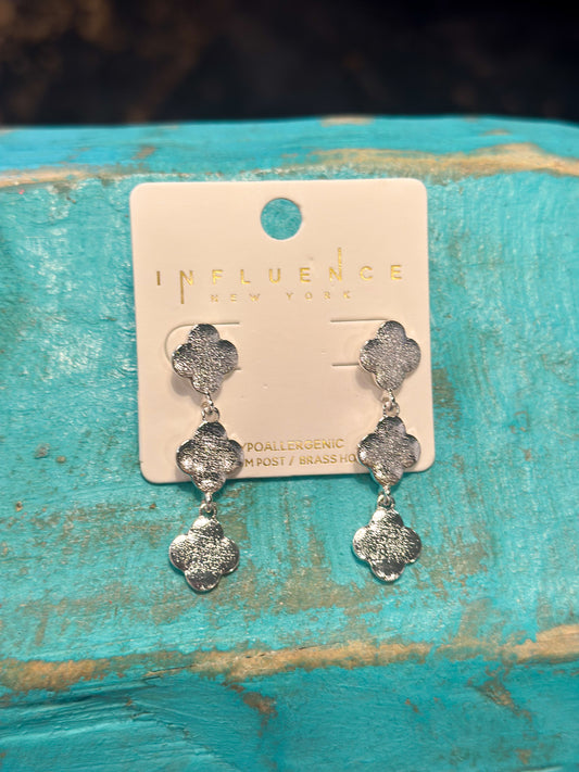 Cassie Clover Earrings (Silver)