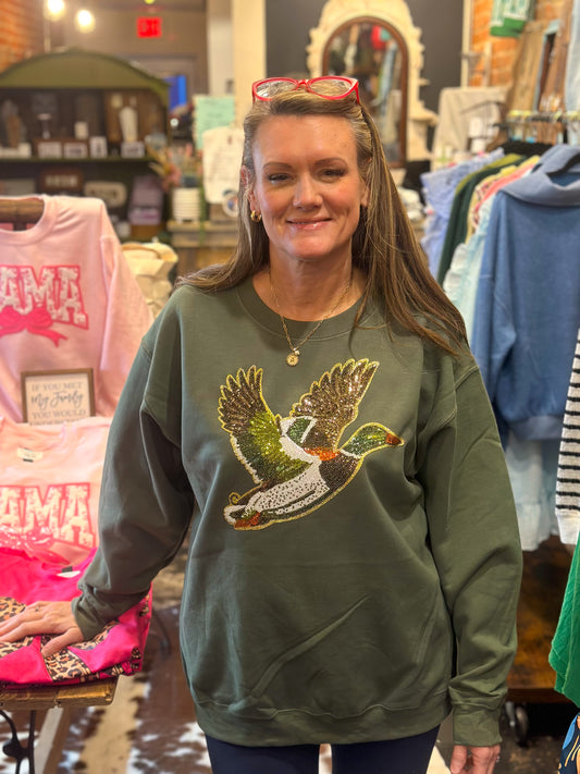 Sequin Duck Patch Sweatshirt