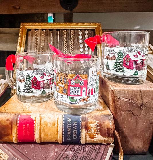 Vintage Small Town Christmas Mugs