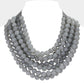 Gemma Beaded Necklace (lt grey)