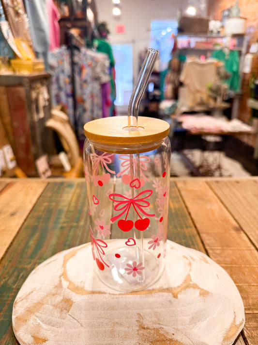 Cherry-bow Glass Cup