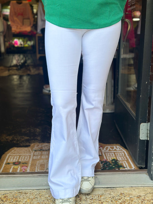 Sasha Pull on Flares (white)