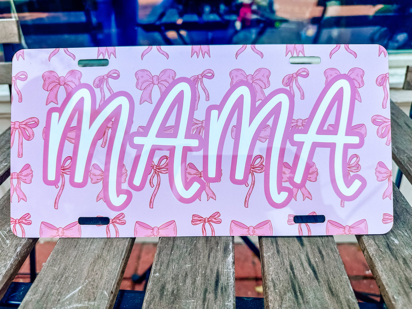 Mama Bows License Plate