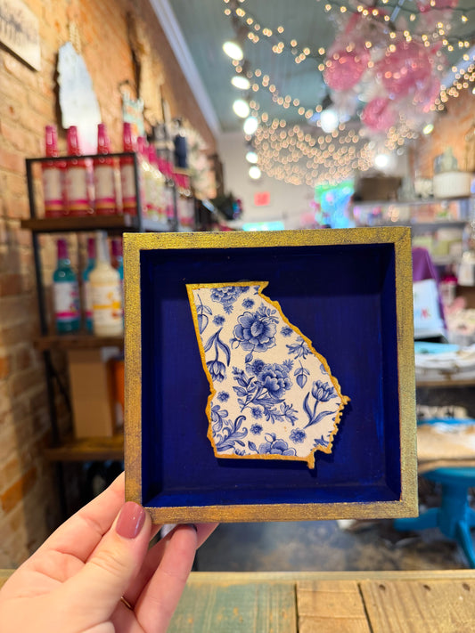 Blue Floral Georgia Sign (Heart of Darley)