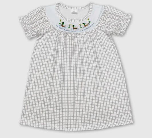 Girls Duck Plaid Dress