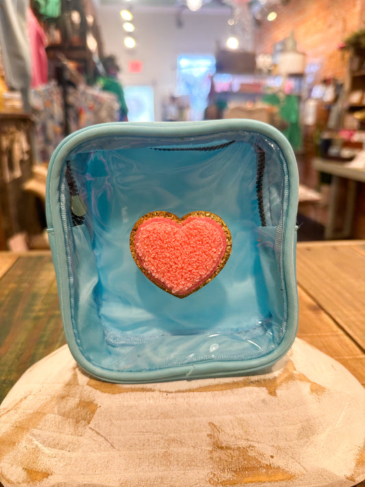 Clear Heart Patch Bag