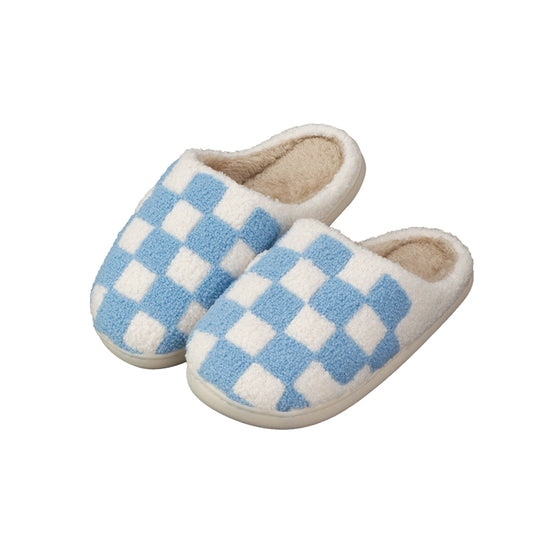 Blue Checker Slippers