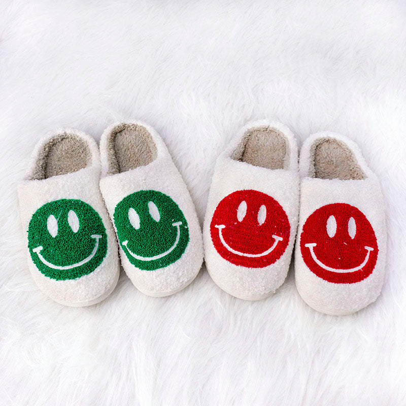 Red Smiley Slippers