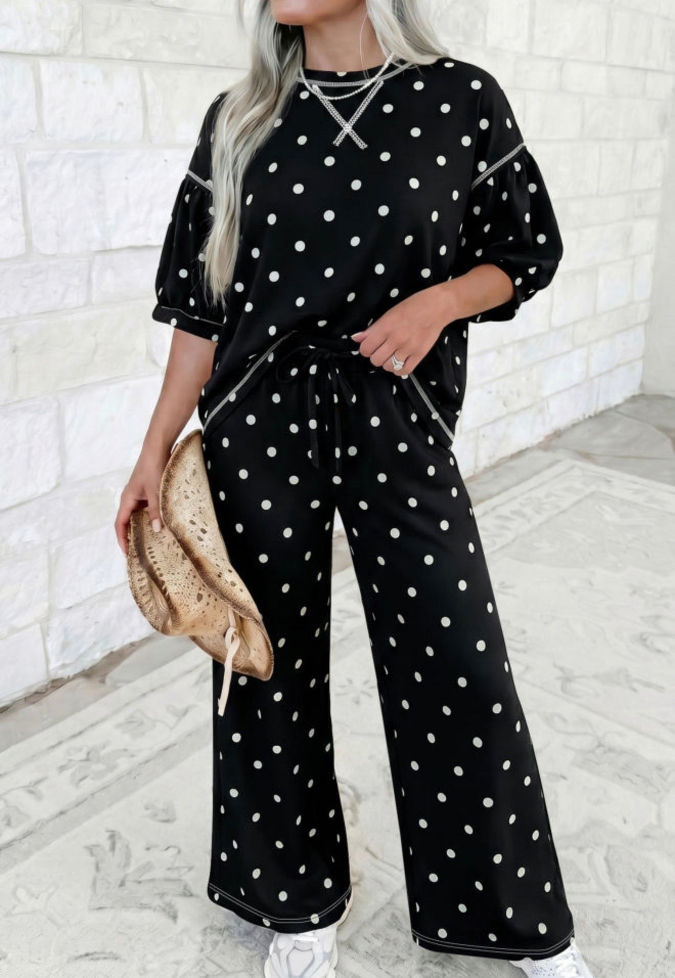 Black Polka Dot Set