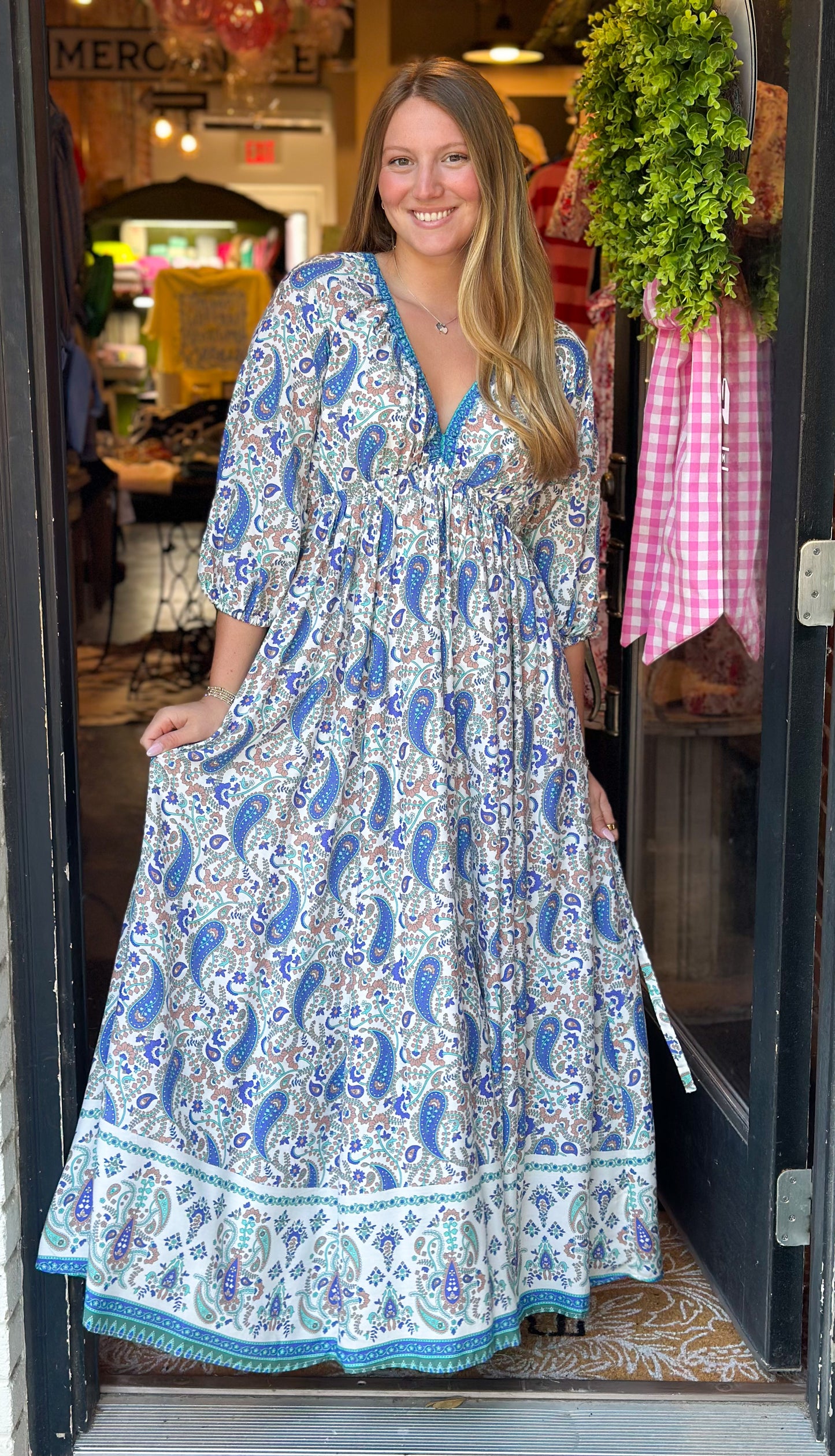 Preppy Paisley Maxi Dress