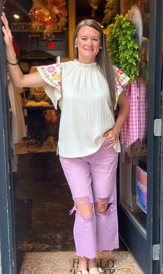 Lola Distressed Jeans (Violet)