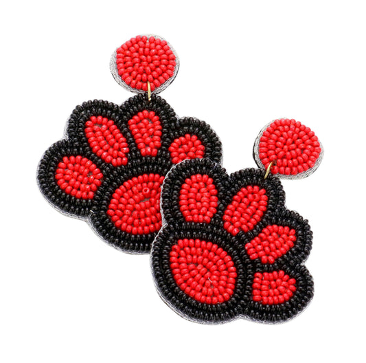 Paw Beaded Earrings