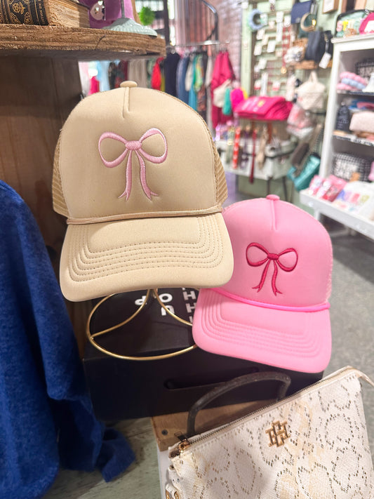 Tan Bow Trucker Hat