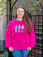 Preppy Sequin Patch Nutcracker Sweatshirt HOT PINK