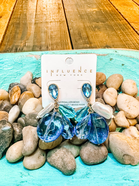 Clustered Blue Fun Earrings