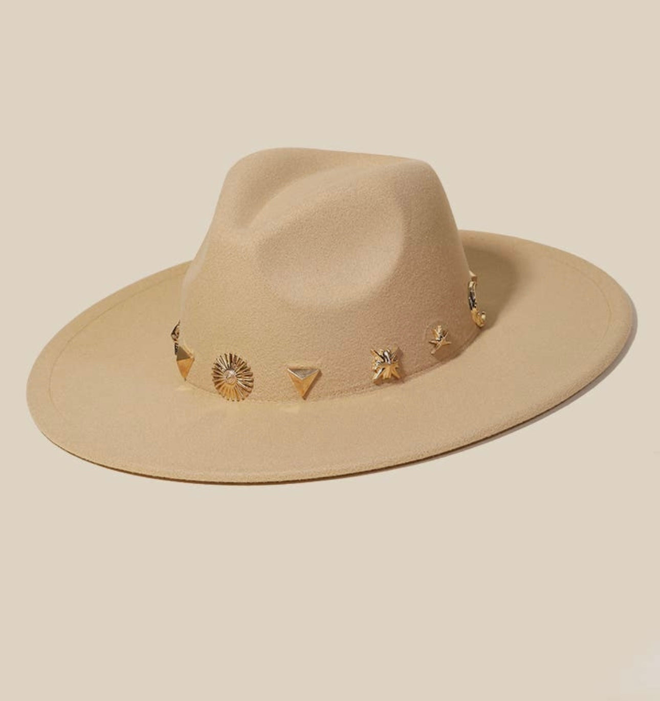 Stacie Studded Wide Brim Hat