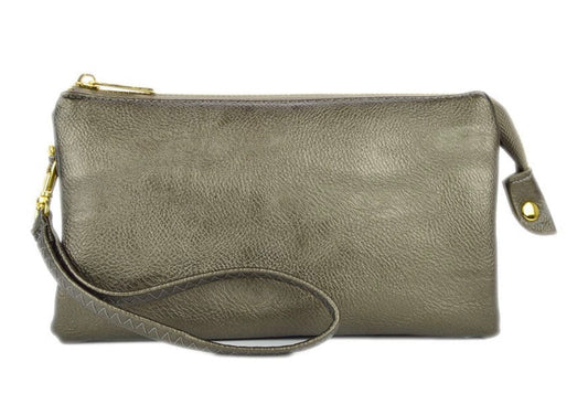 Gabbie Zippered Clutch (pewter)