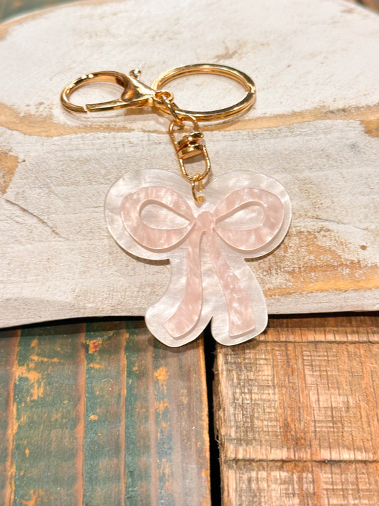 Pink Bow Keychain