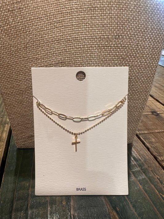 Layered Cross necklace
