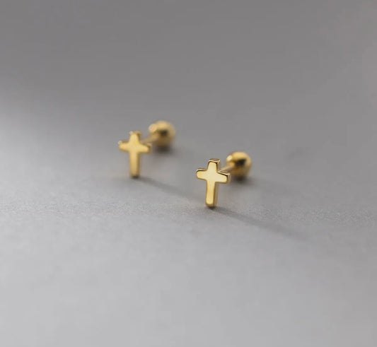 Tiny Cross Ball End Studs #11