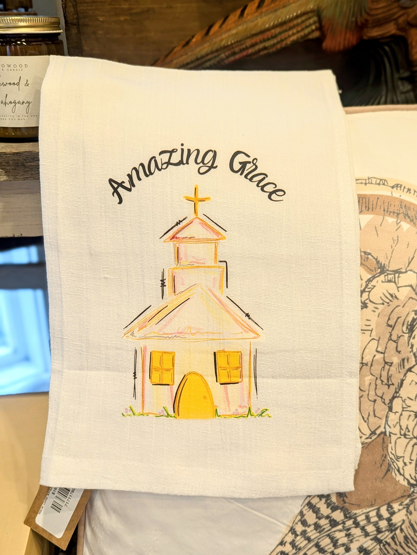 Water Color Amazing Grace Tea Towel