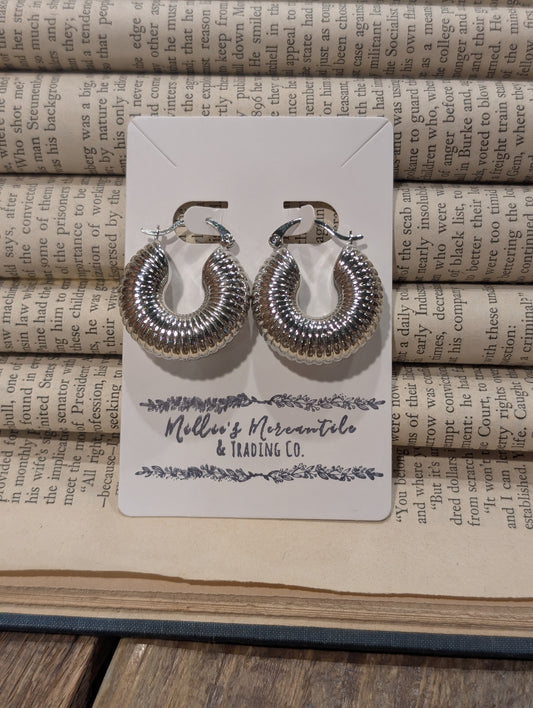 Rollie Pollie Silver Hoops