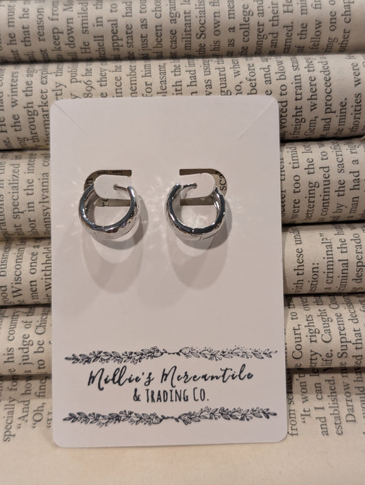 Mama's Favorite Silver Hoops
