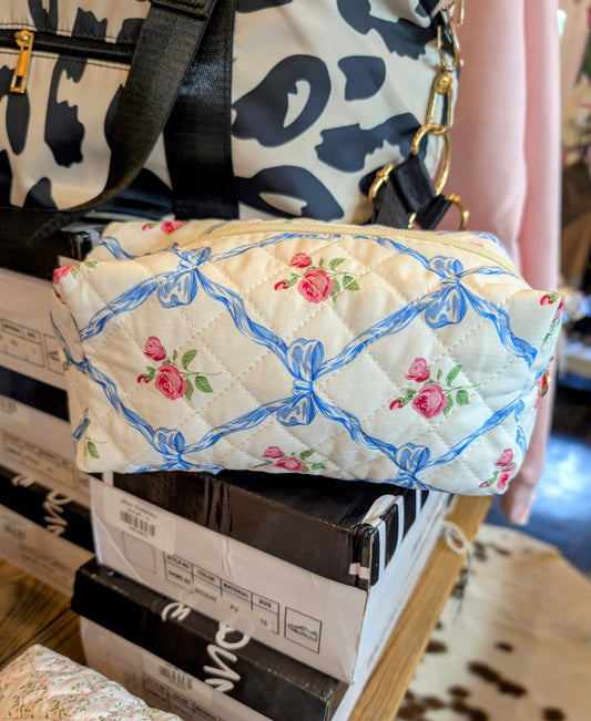 Addie Blue Bow Pouch