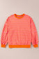 Russet Orange Drop Shoulder Crew Neck Loose Sweatshirt