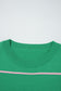 Green Colorblock Striped Half Sleeve Drop Shoulder Sweater