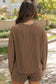 Chestnut Corded Knit Long Sleeve Top and High Waist Shorts Set