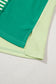 Green Stripe Patchwork Colorblock Plus Size T Shirt