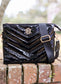 Caroline Hill Ariana Crossbody (Black Patent)