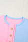 Myosotis Two Tone Half Buttons Collared T Shirt