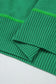 Green Colorblock Striped Half Sleeve Drop Shoulder Sweater