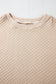 Parchment Solid Color Quilted Long Sleeve Top and Shorts Set
