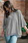 Light Grey Exposed Seam Chest Pocket Split Loose T Shirt