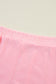 Pink Plus Size Ribbed Exposed Seam Tee and Shorts Set