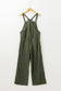 Jungle Green Solid Pocketed Loose Fit Corduroy Overall