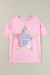 Pink Star Patchwork Loose T-shirt