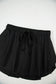 Black Drawstring High Waist Lined Tennis Skorts