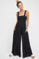 Smocked Wide Strap Jumpsuit