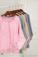 Orchid Petal Solid Waffle Knit Patchwork Raglan Sleeve Sweatshirt