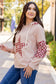 Delicacy Floral Patchwork Star Pattern Drawstring Hoodie