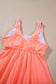 Fresh Salmon Contrast Trim Ruffled Peplum Top Tankini Swimsuit